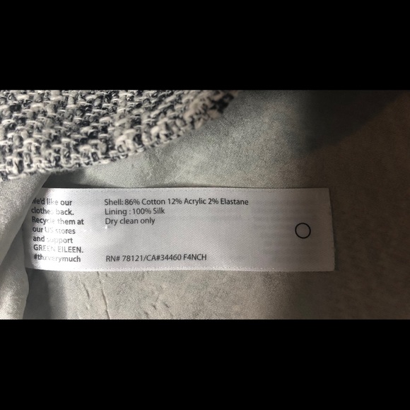 Last Day Last  Chance Eileen Fisher Black/Cream/White Cape Style Jacket - Picture 7 of 7